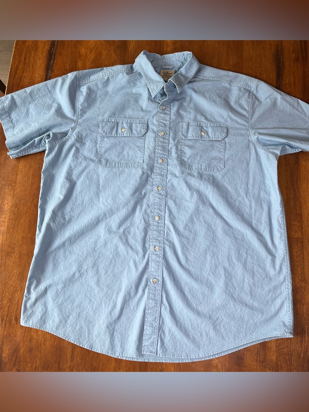 Vintage LL Bean Canvas Shirt XXL Tall Blue Workwear
